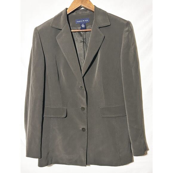 Preston & York Silk 3 Button Gray Blazer 10 - Picture 1 of 6